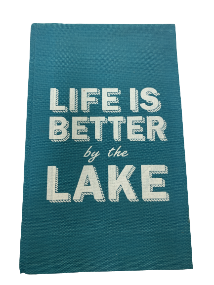 notebook - 'life is better by the lake' - bright turquoise