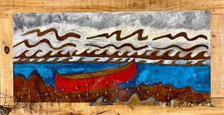 lee horner - greeting card - red canoe - local artisan