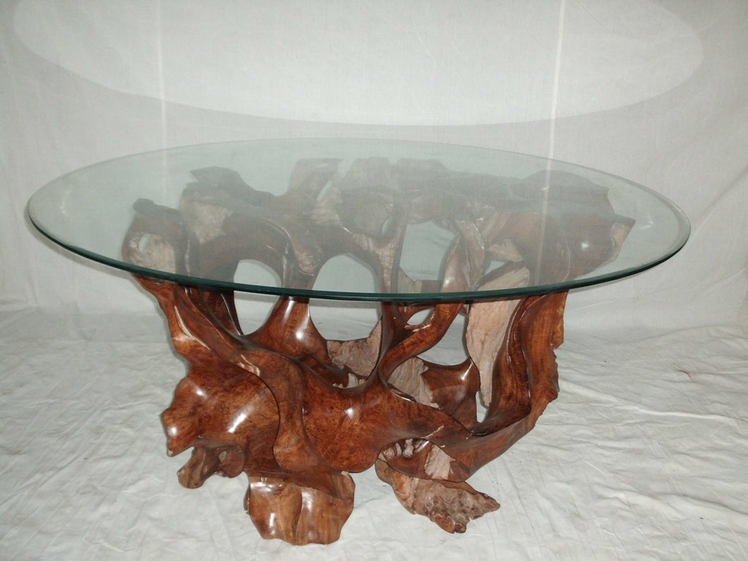 table - root fingers w/ glass - #7516